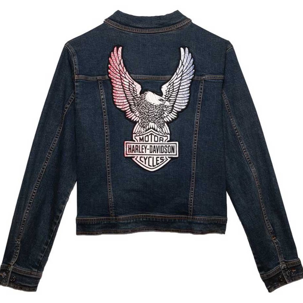 Harley-Davidson bar and shield freedom Eagle Jean jacket